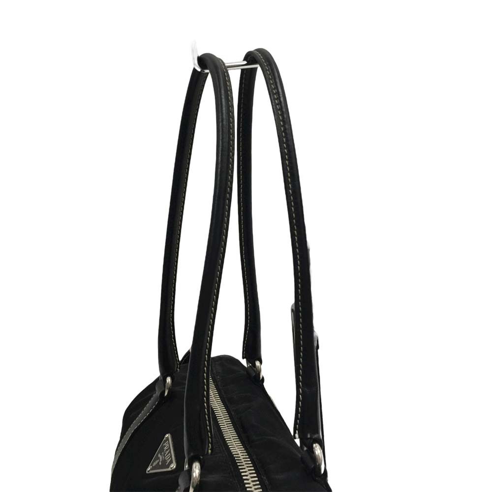 Prada Mini Boston Bag Triangular Plate Nylon X Le… - image 8